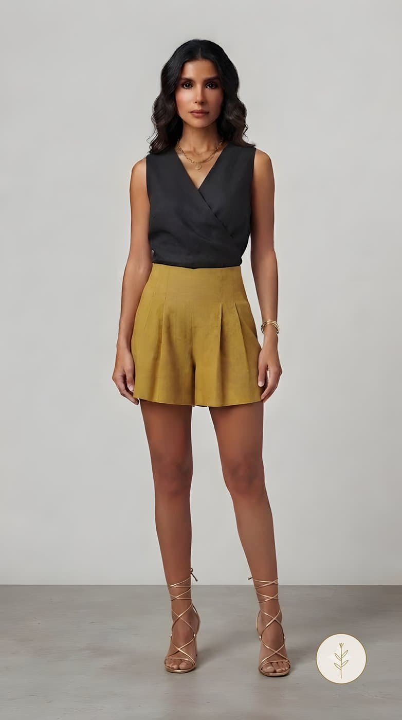 Conjunto Cruzado Negro y Mostaza miniatura 2