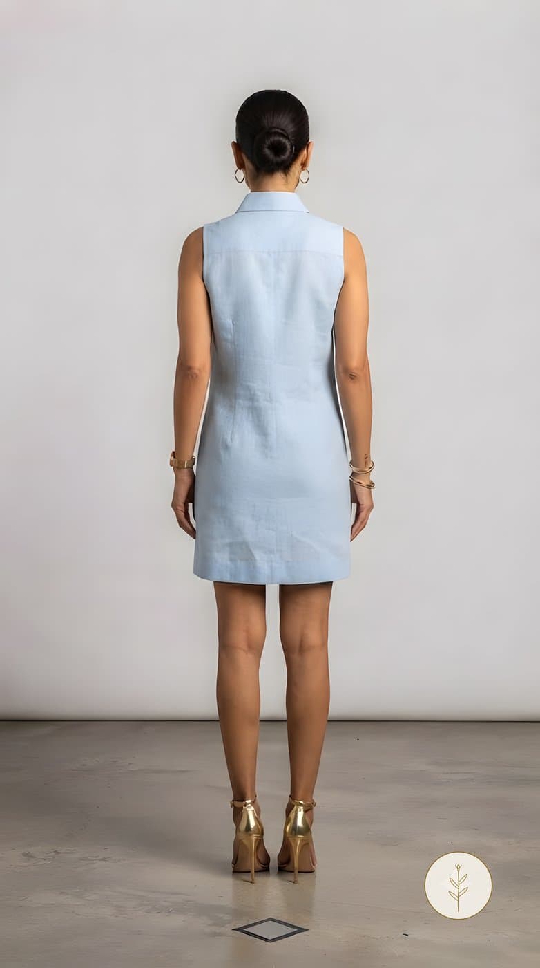 Vestido Camisero Celeste miniatura 4