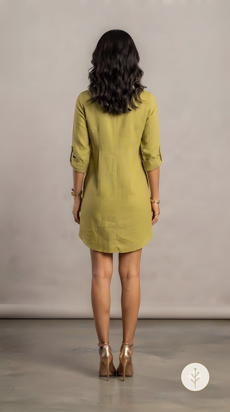 Vestido Camisero Oliva miniatura 4
